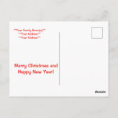 Vrolijk kerstfeest en gelukkig nieuwjaar briefkaart (Achterkant)