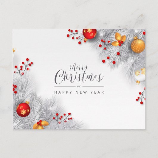 Vrolijk kerstfeest en gelukkig nieuwjaar briefkaart (Voorkant)