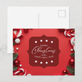 Vrolijk kerstfeest en gelukkig nieuwjaar briefkaart (Voorkant / Achterkant)