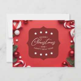 Vrolijk kerstfeest en gelukkig nieuwjaar briefkaart