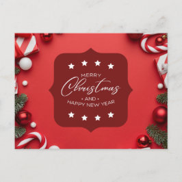 Vrolijk kerstfeest en gelukkig nieuwjaar briefkaart