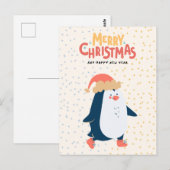 Vrolijk kerstfeest en gelukkig nieuwjaar briefkaart (Voorkant / Achterkant)