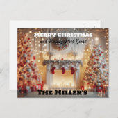 Vrolijk Kerstfeest en Gelukkig Nieuwjaar Briefkaart (Voorkant / Achterkant)