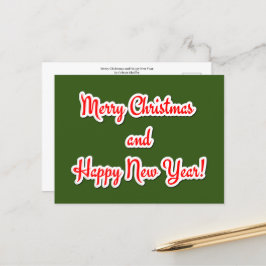 Vrolijk kerstfeest en gelukkig nieuwjaar briefkaart