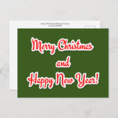 Vrolijk kerstfeest en gelukkig nieuwjaar briefkaart (Voorkant / Achterkant)