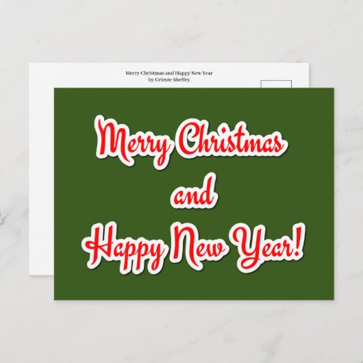 Vrolijk kerstfeest en gelukkig nieuwjaar briefkaart (Voorkant / Achterkant)