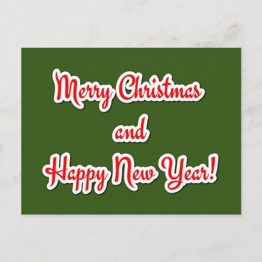 Vrolijk kerstfeest en gelukkig nieuwjaar briefkaart (Voorkant)