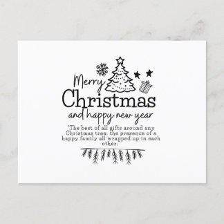 Vrolijk kerstfeest en gelukkig nieuwjaar briefkaart