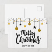 Vrolijk kerstfeest en gelukkig nieuwjaar briefkaart (Voorkant / Achterkant)