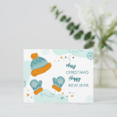 Vrolijk kerstfeest en gelukkig nieuwjaar briefkaart (Staand voorkant)