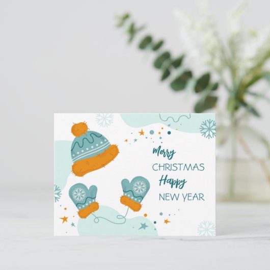 Vrolijk kerstfeest en gelukkig nieuwjaar briefkaart (Staand voorkant)