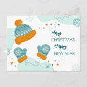 Vrolijk kerstfeest en gelukkig nieuwjaar briefkaart (Voorkant)