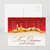 Vrolijk kerstfeest en gelukkig nieuwjaar briefkaart (Voorkant / Achterkant)