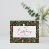 Vrolijk kerstfeest en gelukkig nieuwjaar briefkaart (Staand voorkant)