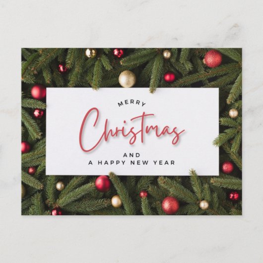 Vrolijk kerstfeest en gelukkig nieuwjaar briefkaart (Voorkant)