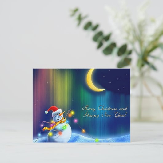 Vrolijk kerstfeest en gelukkig nieuwjaar briefkaart (Staand voorkant)