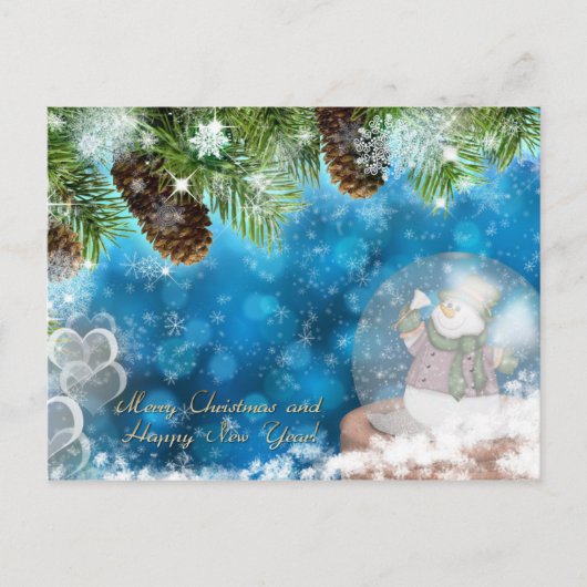 Vrolijk kerstfeest en gelukkig nieuwjaar briefkaart (Voorkant)