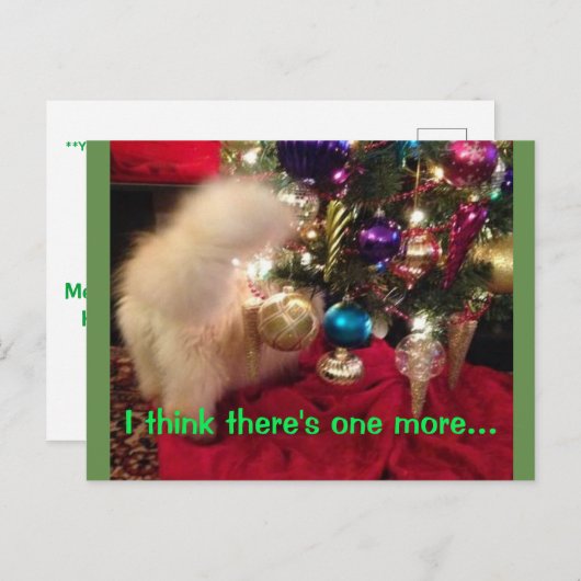 Vrolijk kerstfeest en gelukkig nieuwjaar briefkaart (Voorkant / Achterkant)