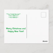 Vrolijk kerstfeest en gelukkig nieuwjaar briefkaart (Achterkant)
