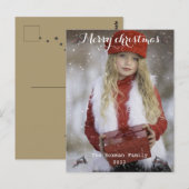 Vrolijk kerstfeest en gelukkig nieuwjaar  briefkaart (Voorkant / Achterkant)