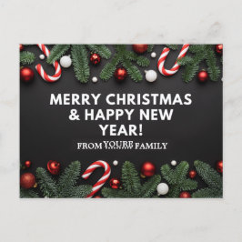 Vrolijk kerstfeest en gelukkig nieuwjaar briefkaart