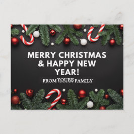 Vrolijk kerstfeest en gelukkig nieuwjaar briefkaart