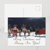 Vrolijk kerstfeest en gelukkig nieuwjaar briefkaart (Voorkant / Achterkant)