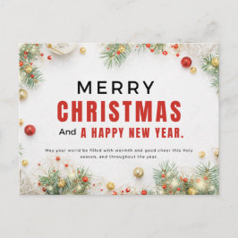 Vrolijk kerstfeest en gelukkig nieuwjaar briefkaart