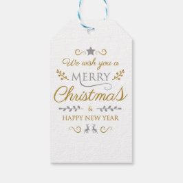 Vrolijk kerstfeest en gelukkig nieuwjaar cadeaulabel