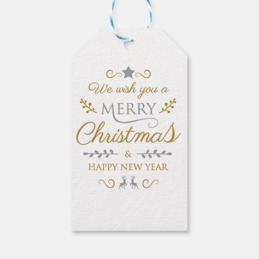 Vrolijk kerstfeest en gelukkig nieuwjaar cadeaulabel (Achterkant)