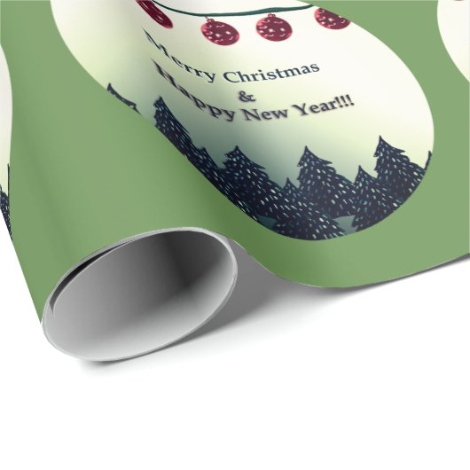 Vrolijk kerstfeest en gelukkig nieuwjaar cadeaupapier (Rol Hoek)