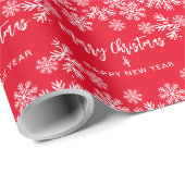 Vrolijk kerstfeest en gelukkig nieuwjaar cadeaupapier (Rol Hoek)