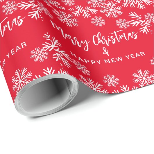 Vrolijk kerstfeest en gelukkig nieuwjaar cadeaupapier (Rol Hoek)