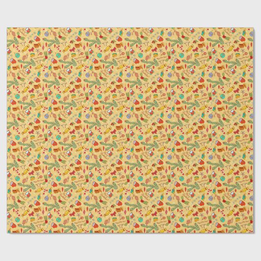 Vrolijk kerstfeest en gelukkig nieuwjaar cadeaupapier (Vlak)