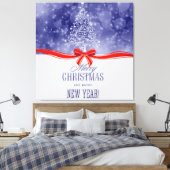 Vrolijk kerstfeest en gelukkig nieuwjaar canvas afdruk (Insitu (Slaapkamer))
