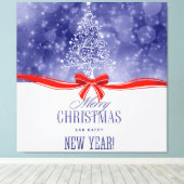 Vrolijk kerstfeest en gelukkig nieuwjaar canvas afdruk (Insitu (Houten vloer))