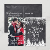 Vrolijk kerstfeest en gelukkig nieuwjaar Chalk Pho Uitnodiging Briefkaart (Voorkant / Achterkant)