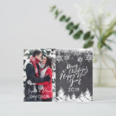 Vrolijk kerstfeest en gelukkig nieuwjaar Chalk Pho Uitnodiging Briefkaart (Staand voorkant)