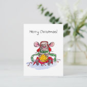 Vrolijk Kerstfeest en Gelukkig Nieuwjaar Cheese Mo Feestdagenkaart (Staand voorkant)