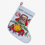 Vrolijk Kerstfeest en Gelukkig Nieuwjaar Cheese Mo Grote Kerstsok (Voorkant (Hangend))