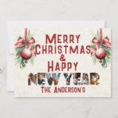 Vrolijk kerstfeest en gelukkig nieuwjaar collage f feestdagenkaart (Voorkant)