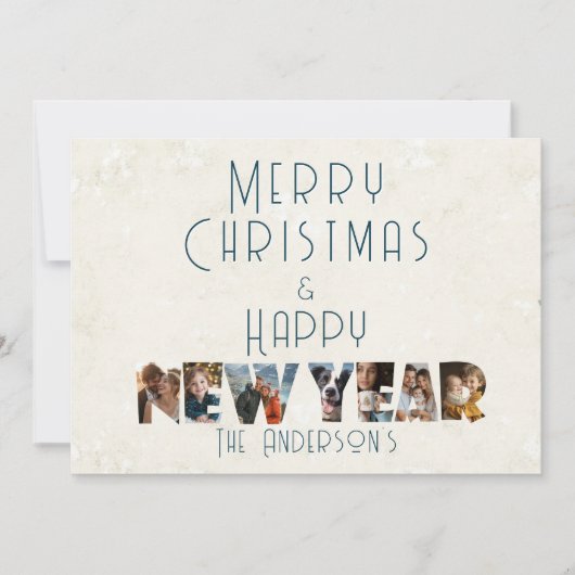 Vrolijk kerstfeest en gelukkig nieuwjaar collage f feestdagenkaart (Voorkant)