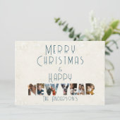 Vrolijk kerstfeest en gelukkig nieuwjaar collage f feestdagenkaart (Staand voorkant)