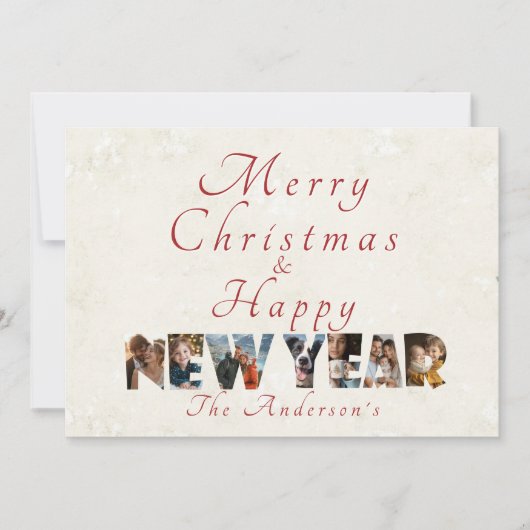 Vrolijk kerstfeest en gelukkig nieuwjaar collage f feestdagenkaart (Voorkant)