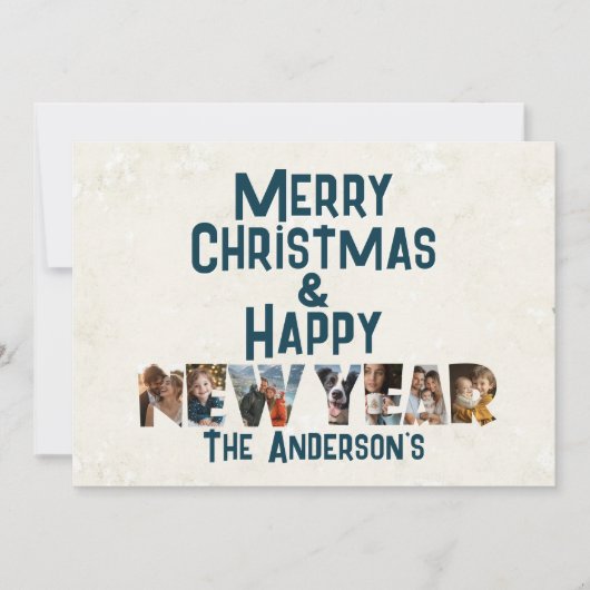 Vrolijk kerstfeest en gelukkig nieuwjaar collage f feestdagenkaart (Voorkant)
