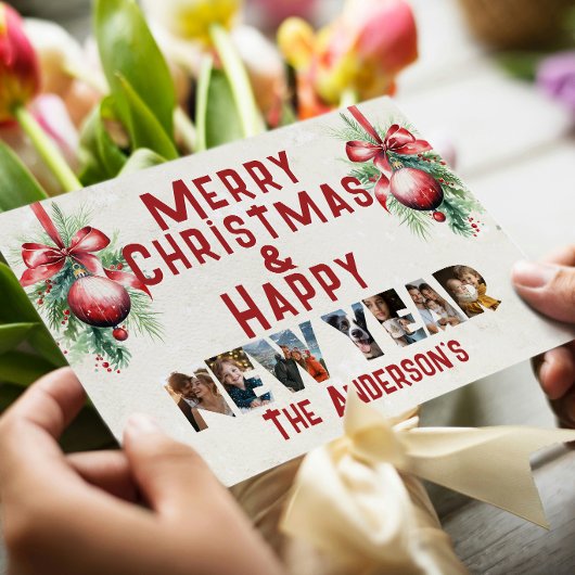 Vrolijk kerstfeest en gelukkig nieuwjaar collage f feestdagenkaart