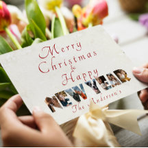 Vrolijk kerstfeest en gelukkig nieuwjaar collage f