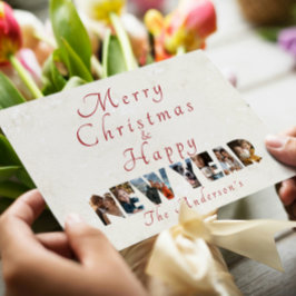 Vrolijk kerstfeest en gelukkig nieuwjaar collage f feestdagenkaart