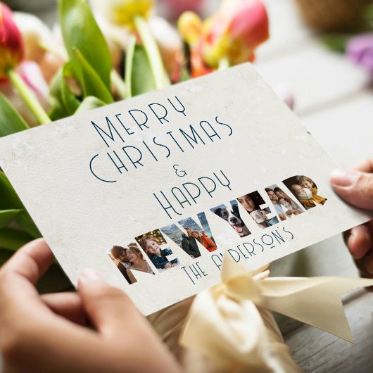 Vrolijk kerstfeest en gelukkig nieuwjaar collage f feestdagenkaart