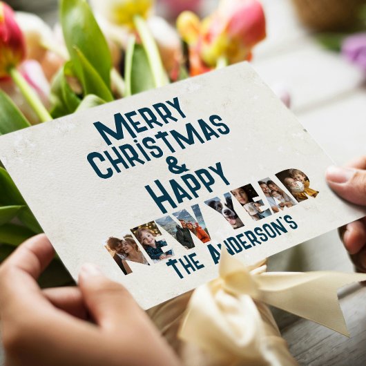 Vrolijk kerstfeest en gelukkig nieuwjaar collage f feestdagenkaart